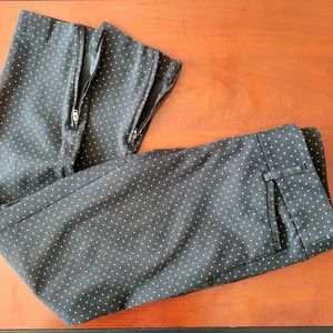 Black & white poka-dot Anne Taylor Loft work pants
